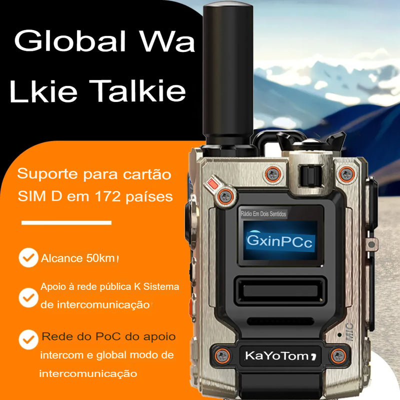 KaYoTom M08 4G Global Walkie-Talkie (PAR) (2 UNIDADES) – Comunicação Global com Alcance de Até 5.000 km