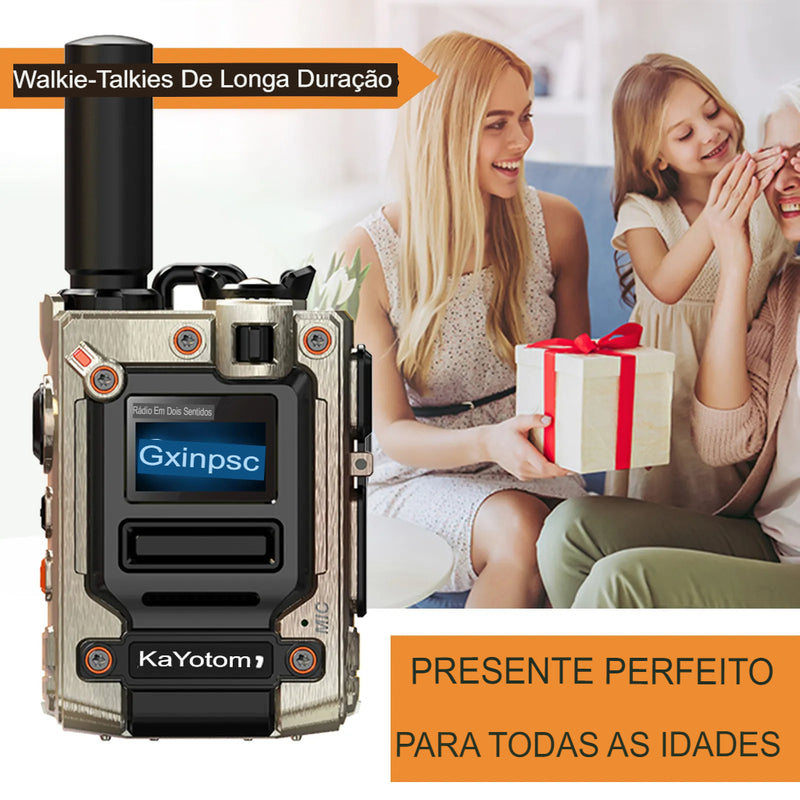 KaYoTom M08 4G Global Walkie-Talkie (PAR) (2 UNIDADES) – Comunicação Global com Alcance de Até 5.000 km